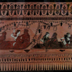 Riproduzione di parte della decorazione din una Anfora dalla Necropoli del Poggino (Museo Archeologico del Chianti Senese)